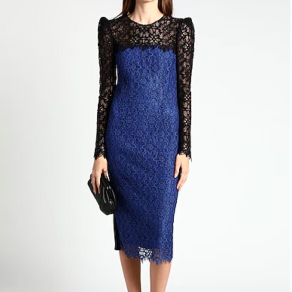 NWT Pinko lace colorblock midi dress